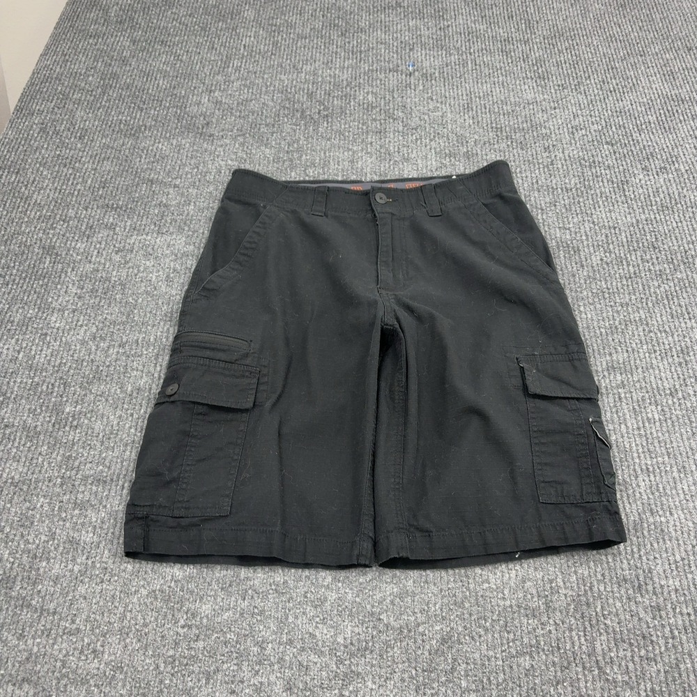 WearFirst Cargo Shorts Mens 32 Black Cotton Spandex Ripstop Utility Outdoor
